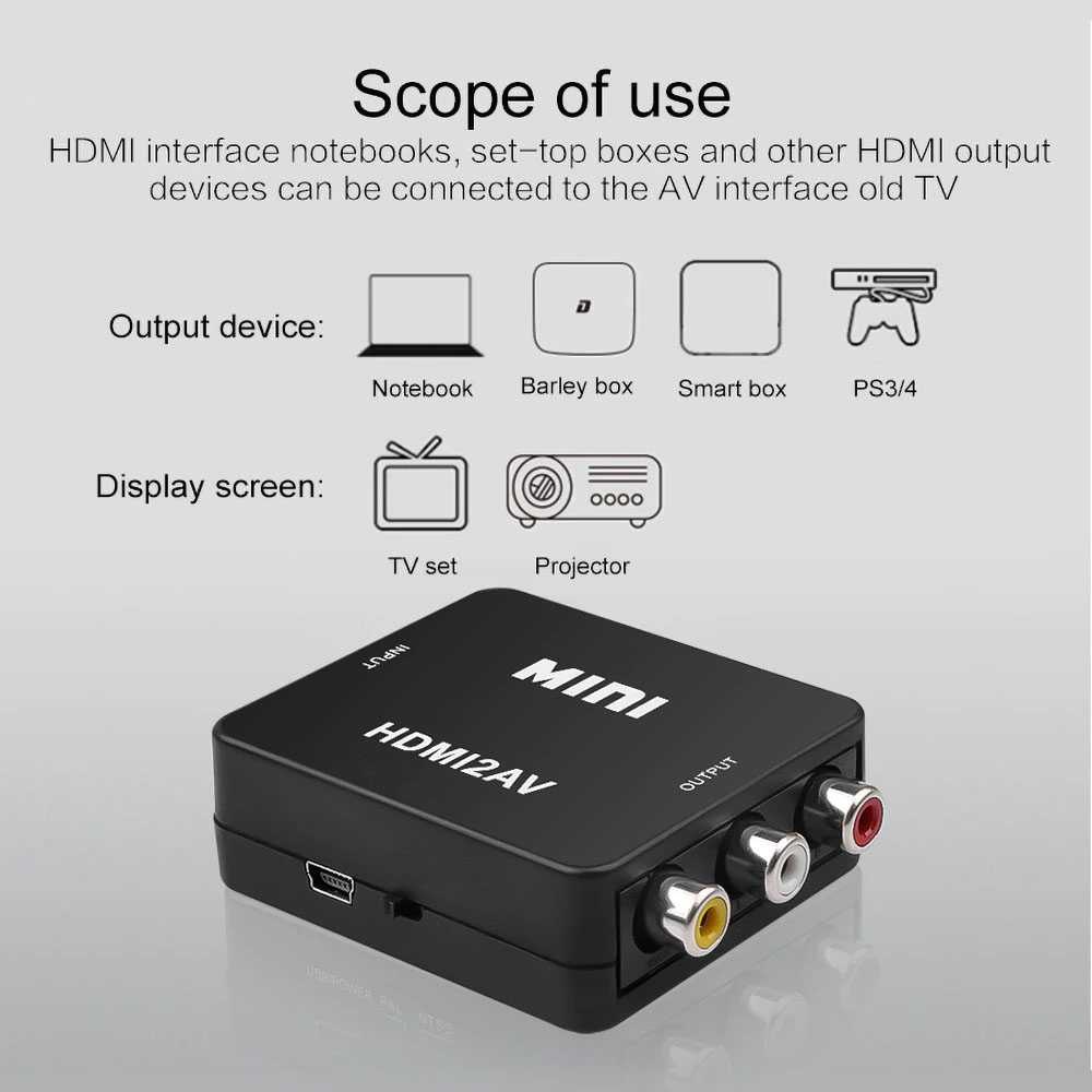 (1005 BARANG ORI) Kebidu Adapter Konverter HDMI to RCA AV 1080p - HDV-M710