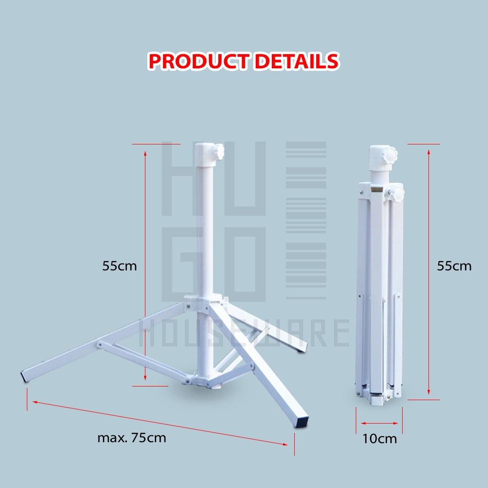 HUGO Kaki Tripod Diameter 33 mm Penyangga Payung Tenda Taman Pantai