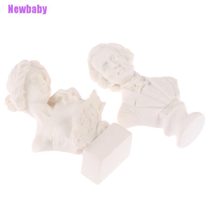 (Newbaby) 1pc Miniatur Patung Dada Bahan Resin Warna Putih Untuk Dekorasi Rumah Boneka