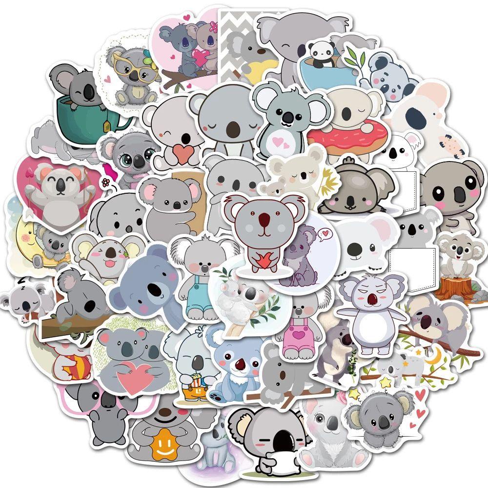 Lanfy Cute Koala Sticker Decals Kawaii Hewan Stiker Dekorasi Koper Skateboard Ponsel DIY Scrapbooking