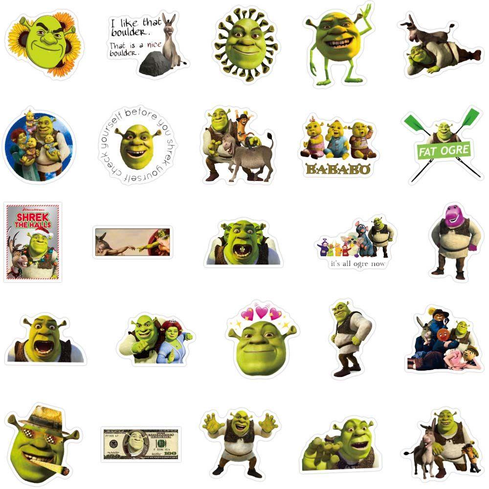 [Elegan] Shrek Stiker Hadiah Anak PVC Scrapbooking Graffiti Stiker Alat Tulis Stiker Fans Koleksi Hadiah Stiker Anime