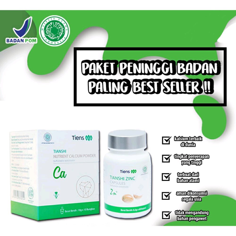 

Paket Peninggi Badan Tiens Original 5 sachet Susu NHCP dan 30 Zinc Kapsul