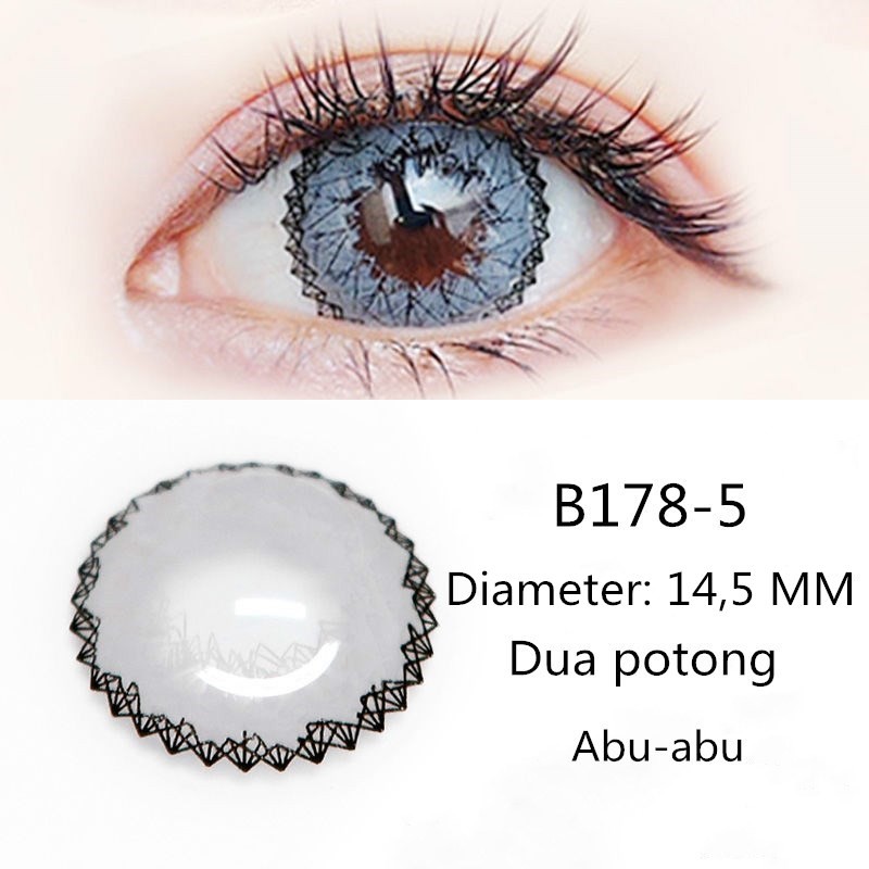 （COD）Minus 1.00-minus 4.50 color lens, kadar air 38%, diameter 14-14.5MM softlensmurah