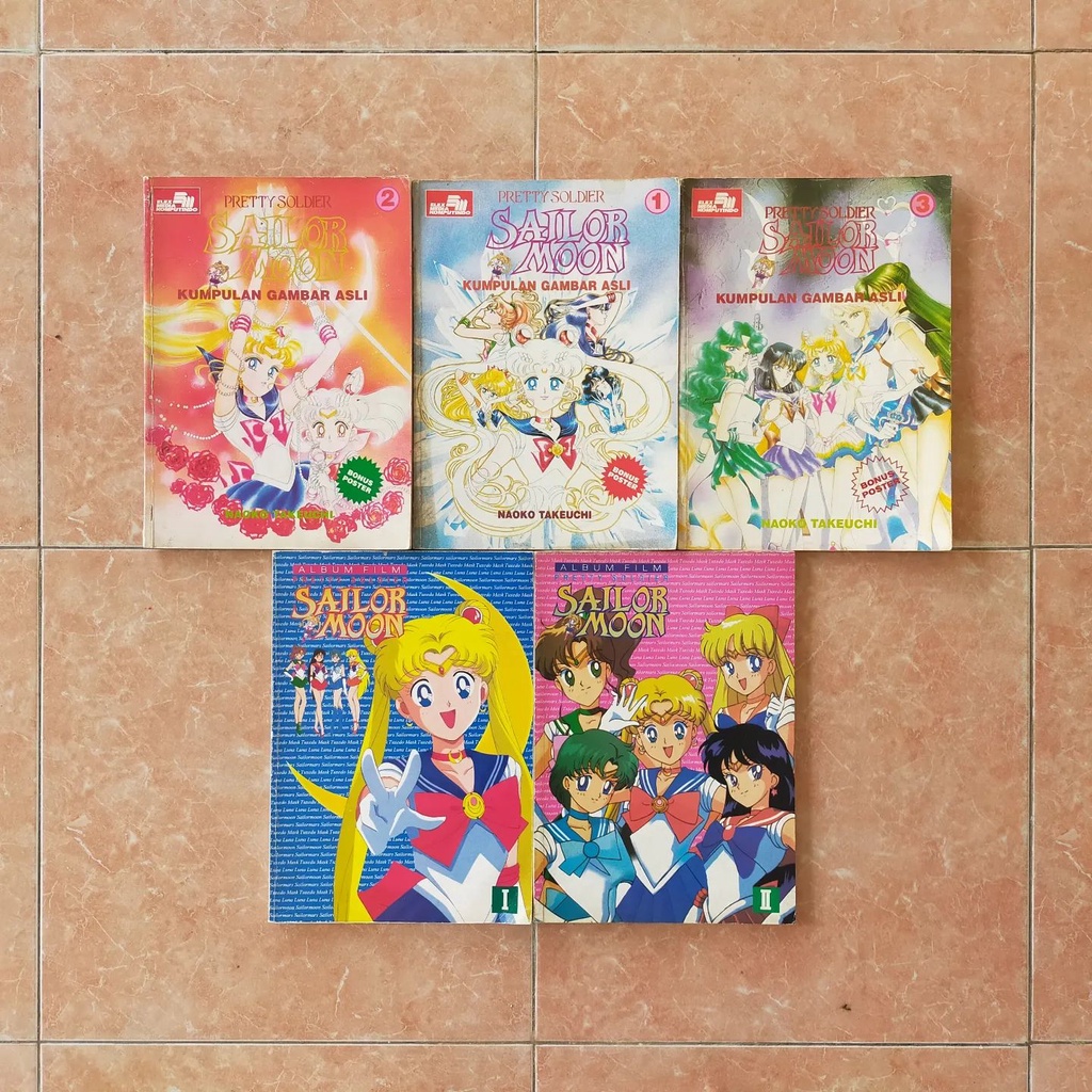 Paket Sailor Moon Kumpulan Gambar Asli Artbook  1-3 + Album Film 1-2