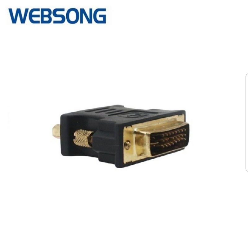 Connector VGA Female to DVI24+5 Male Gold DVI-I Websong