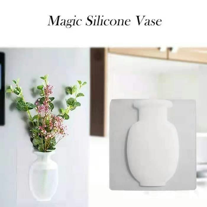 Stiker Dinding VAS bunga Silikon tempel kulkas keramik KACA - vase silicone js717