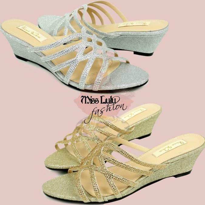 Sepatu Wedges Nine west Warna Gold dan silver TERGOKIL