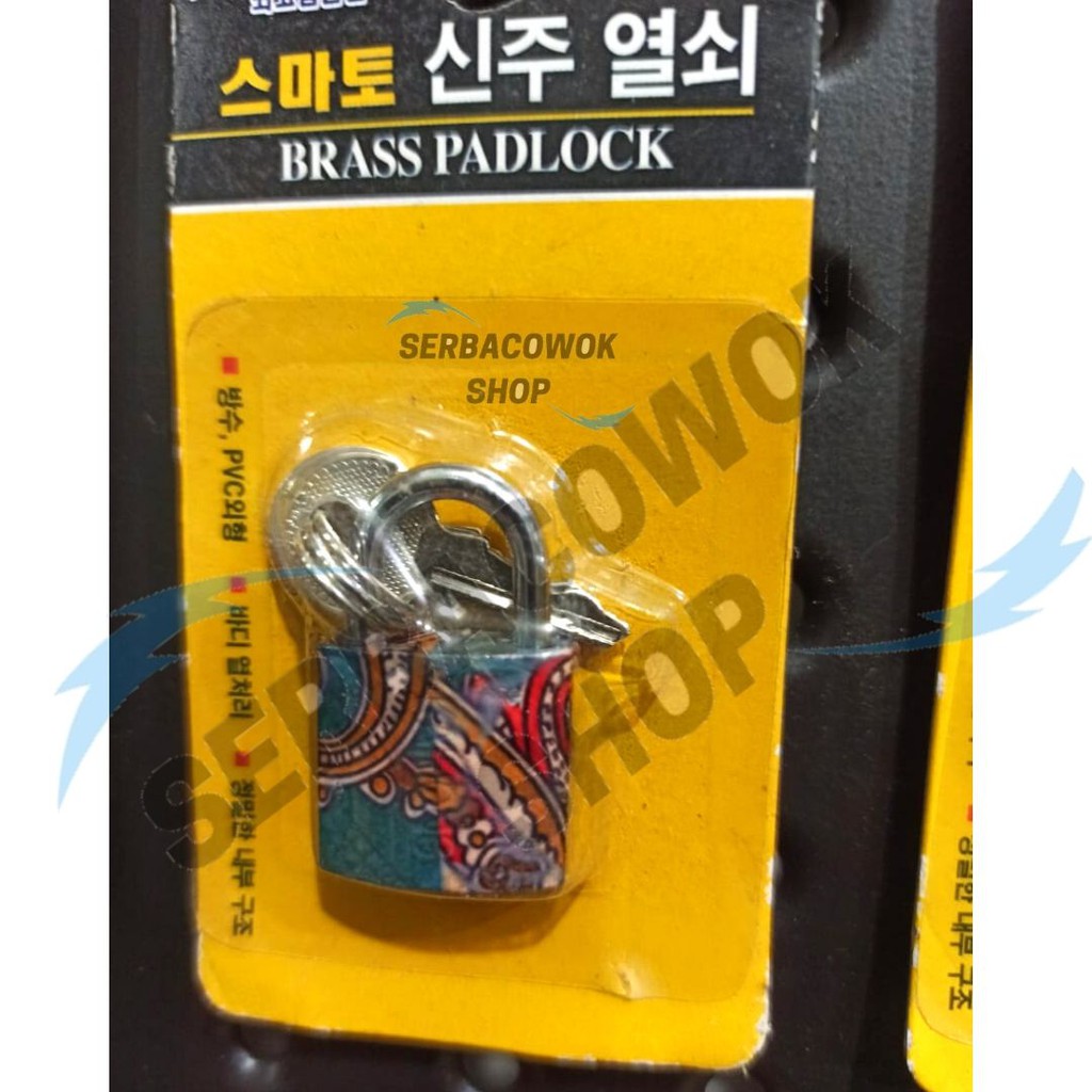 Gembok Motif Bunga 20 mm Gembok Per Cat Brass Padlock Termurah Berkualitas