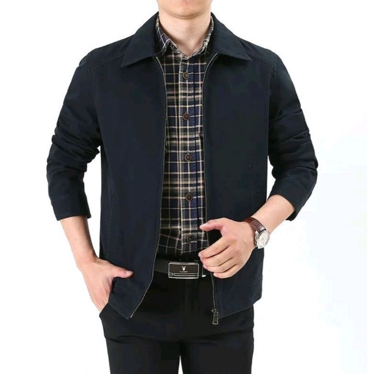 jaket formal semi casual eksekutif pria ellegant bahan katun import premium glorya terbaru