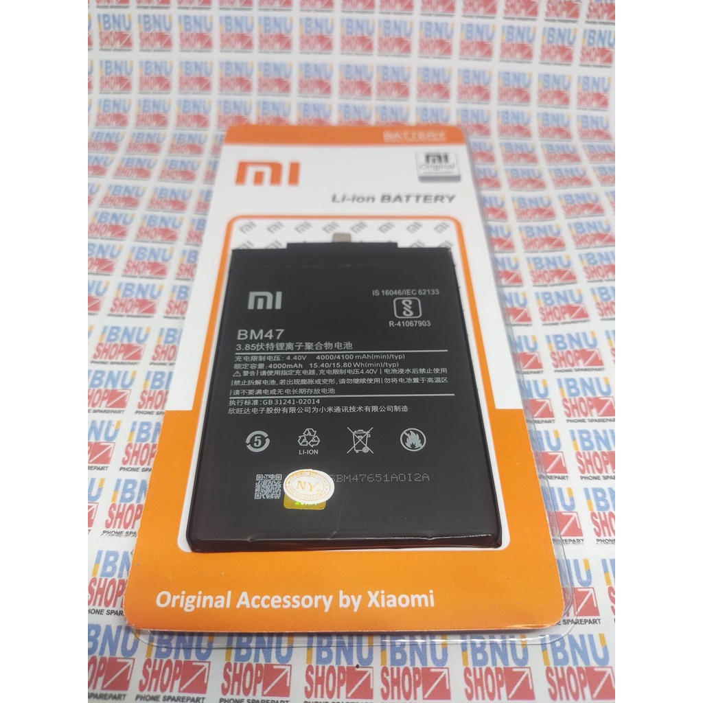 Batre battery baterai Original Xiaomi BM47 /  Redmi 3 / Redmi 4X Mi pro