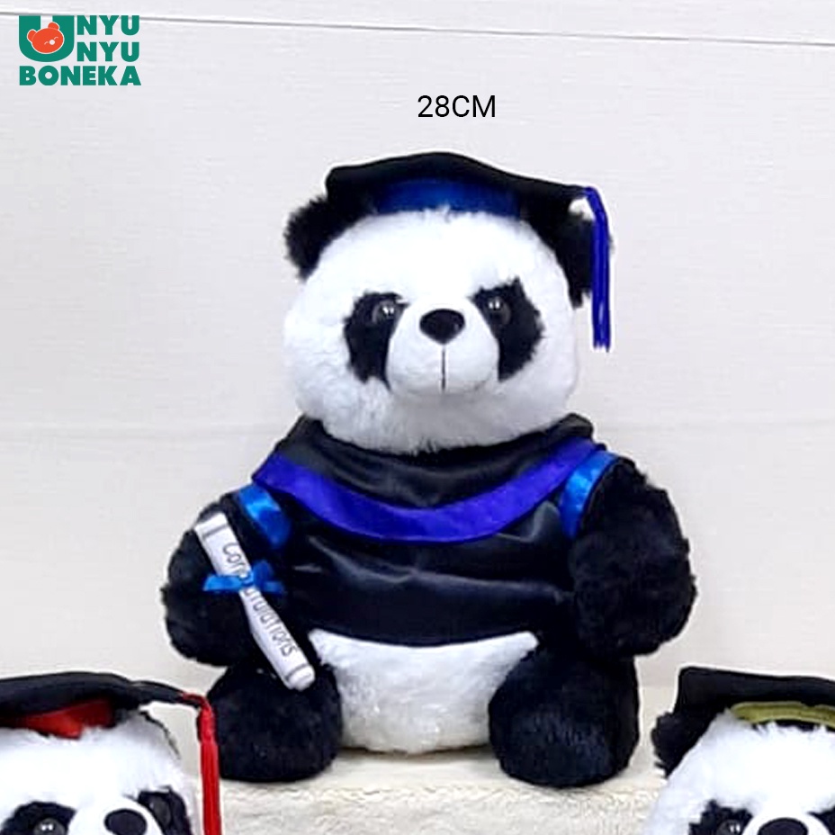 boneka toga wisuda panda animal souvenir graduation bahan lembut