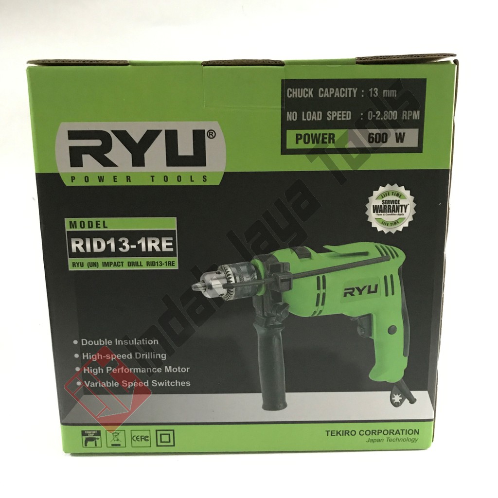 Mesin Bor Beton 13 mm RYU RID 13-1 RE - Impact Drill Variable Speed