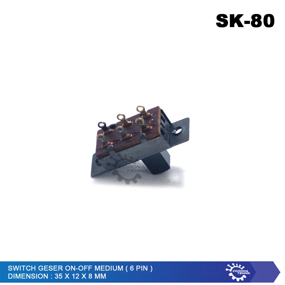 On-Off - Saklar Switch Geser Medium 6 Pin