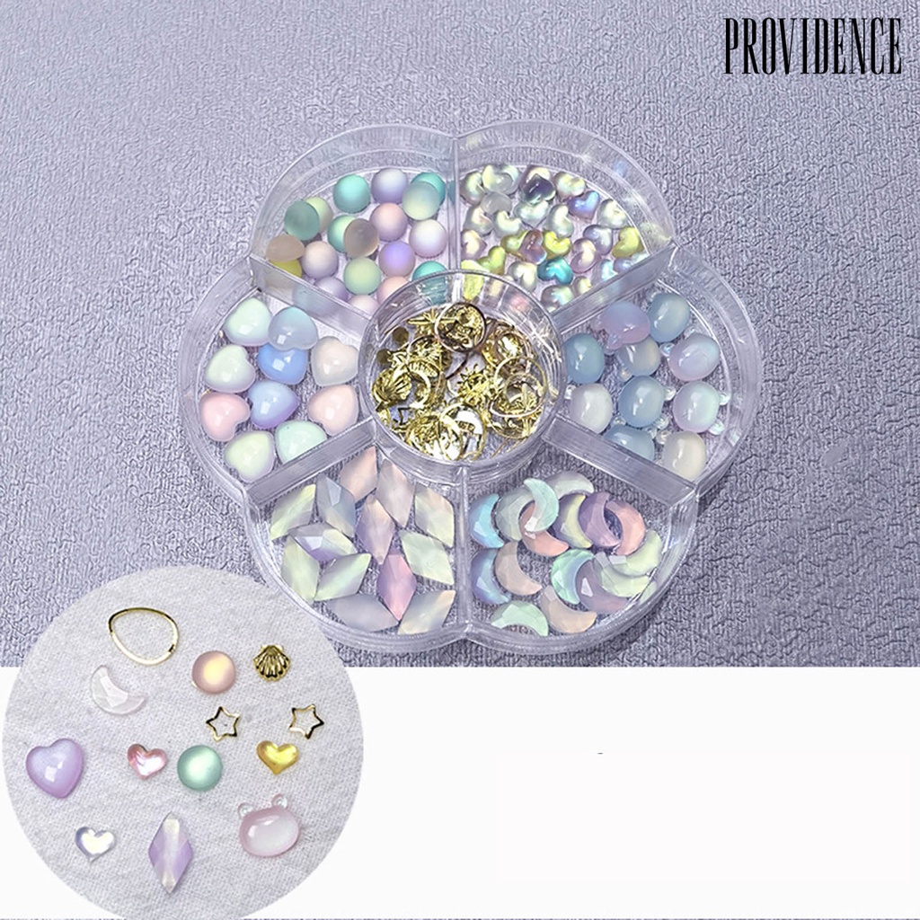 Providence Ornamen 3D Bentuk Beruang / Kelinci / Pita / Bunga Hias Berlian Imitasi Untuk Dekorasi Nail Art DIY
