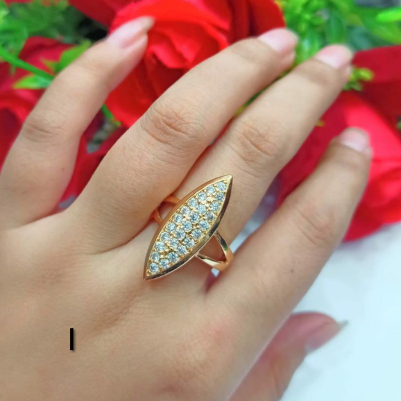 Fourfashion Cincin Ring double Motif Kerang Kekinian PD063