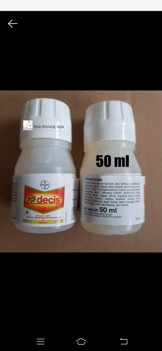 Insektisida Ulat Dan Hama Decis 25 Ec 50 Ml