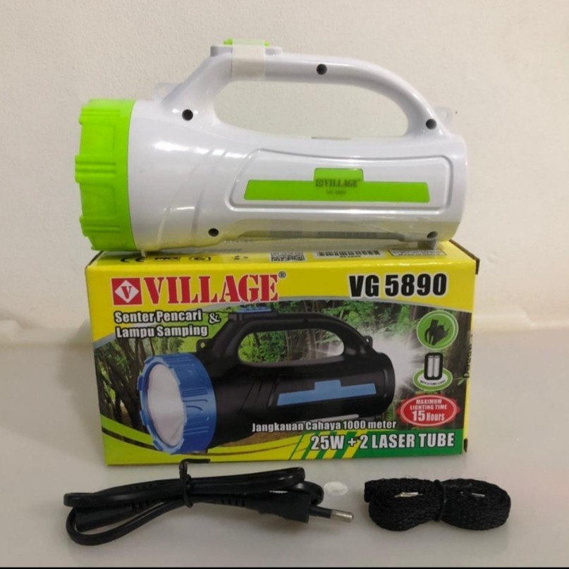 Barangunik2021-Senter Cas dan Lampu Emergency Samping Village VG 5890 25 Watt Bagus