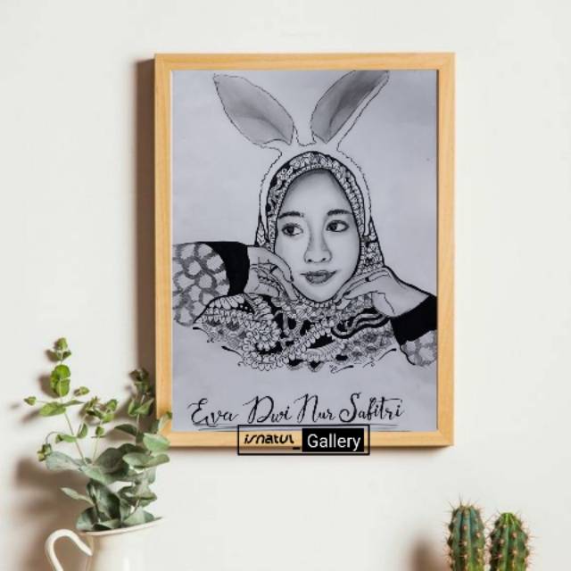 

Sketsa Zentangle/ Kado Unik/Sketsa Wajah Hitam Putih