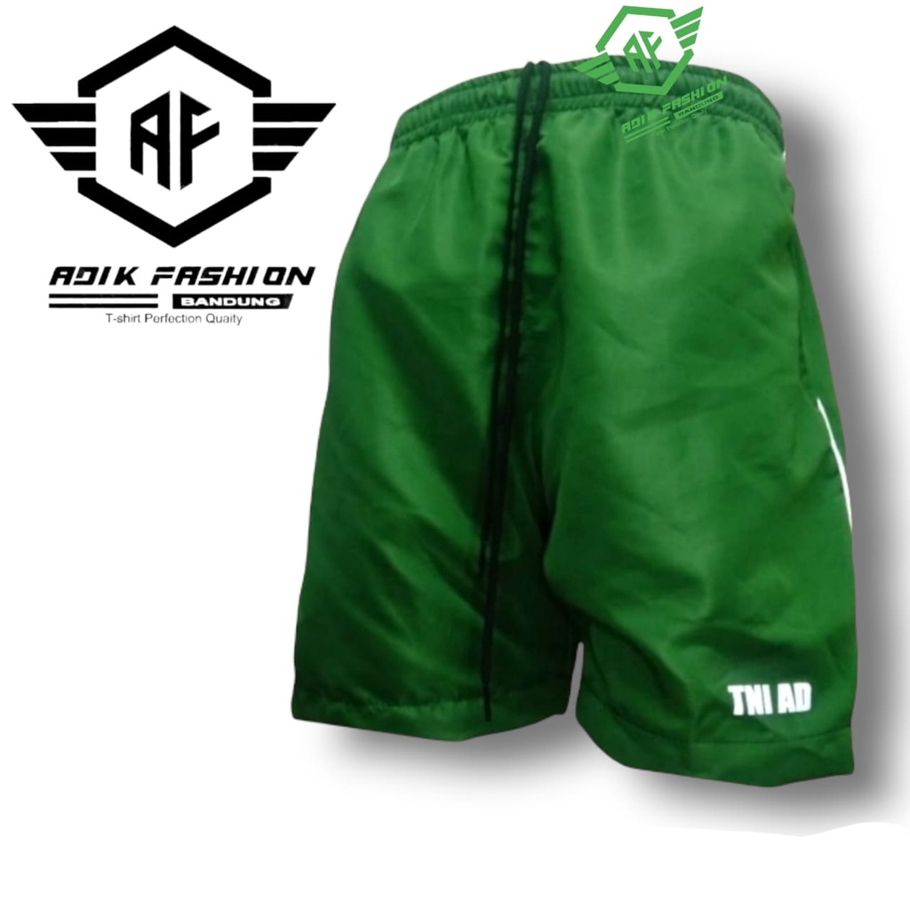 CELANA PENDEK OLAHRAGA TNI AD, HIJAU KOLOR OLAHRAGA TNI AD