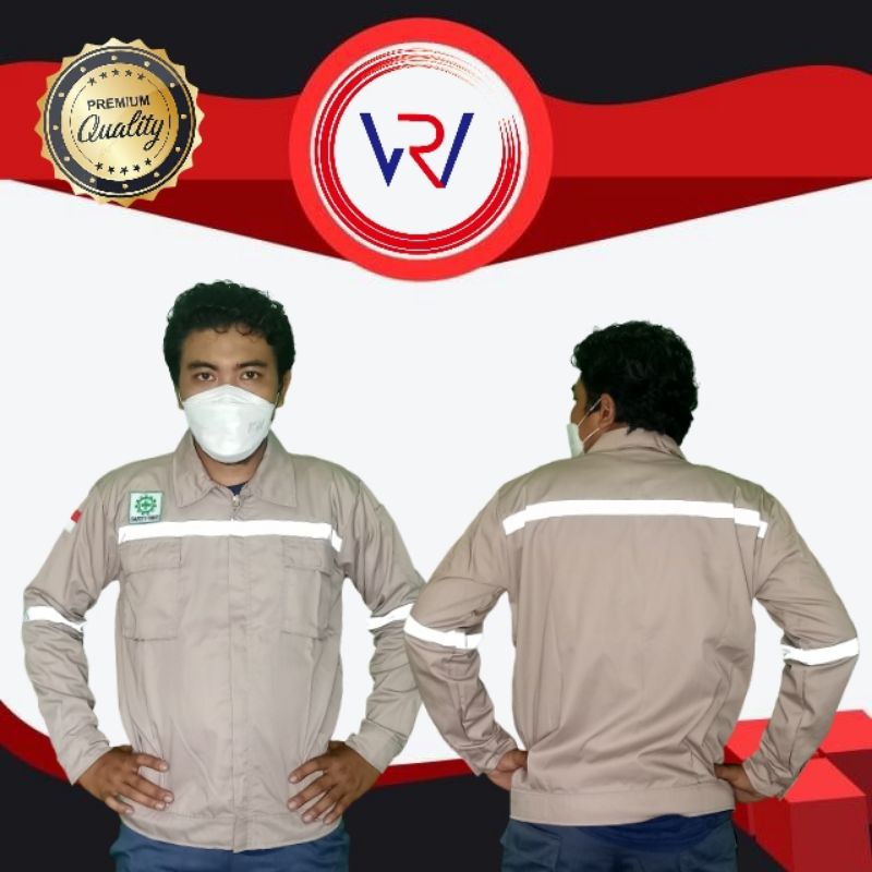 Kemeja Safety Wearpack | Baju Proyek K3 | Coklat Susu Coksu