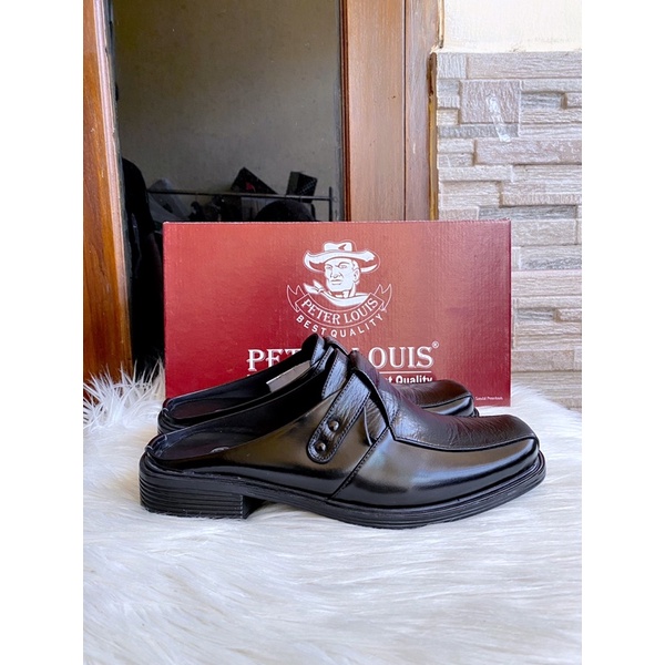 PSPGN.CO | ORIGINAL BRAND BLUE ELVISS 267BK IN HITAM SELOP PRIA KULIT BUSTONG MULES TUTONG SLIDE IN 