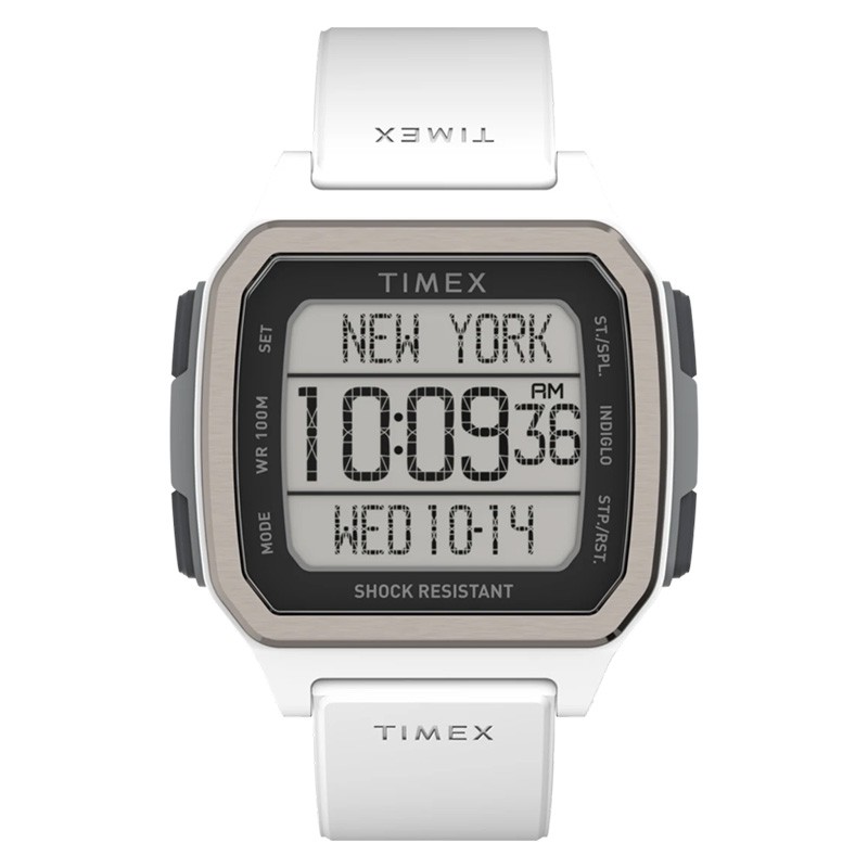 Jam Tangan Pria Timex Command Urban TW5M29100 Digital Dial White Rubber Strap