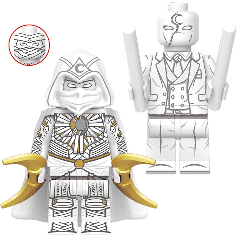 Mainan Balok Bangunan Minifigures Model Moon Knight DIY Untuk Hadiah Anak