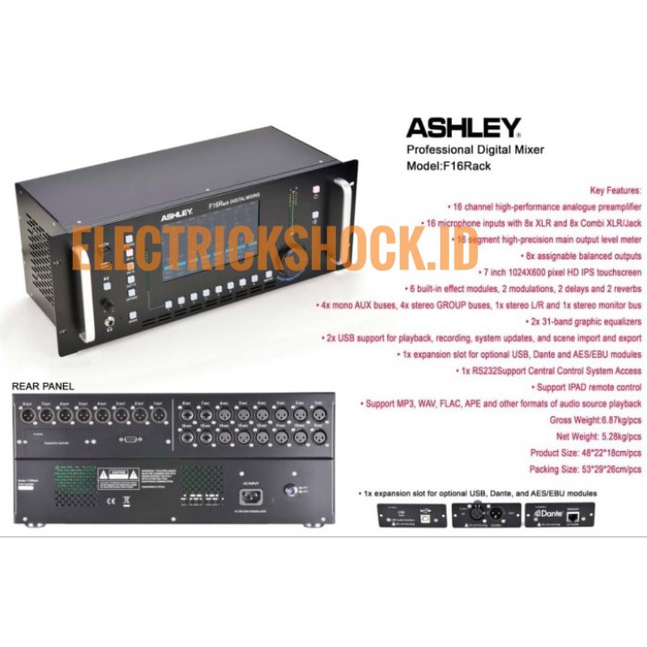 DIGITAL MIXER AUDIO ASHLEY F-16 RACK F16 RACK ORIGINAL 16 CHANNEL