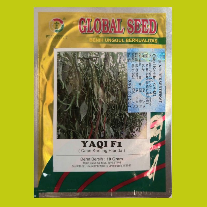 Benih Cabe Cabai Keriting Hibrida YAQI F1 - Bibit Cabe Merah Keriting Global Seed