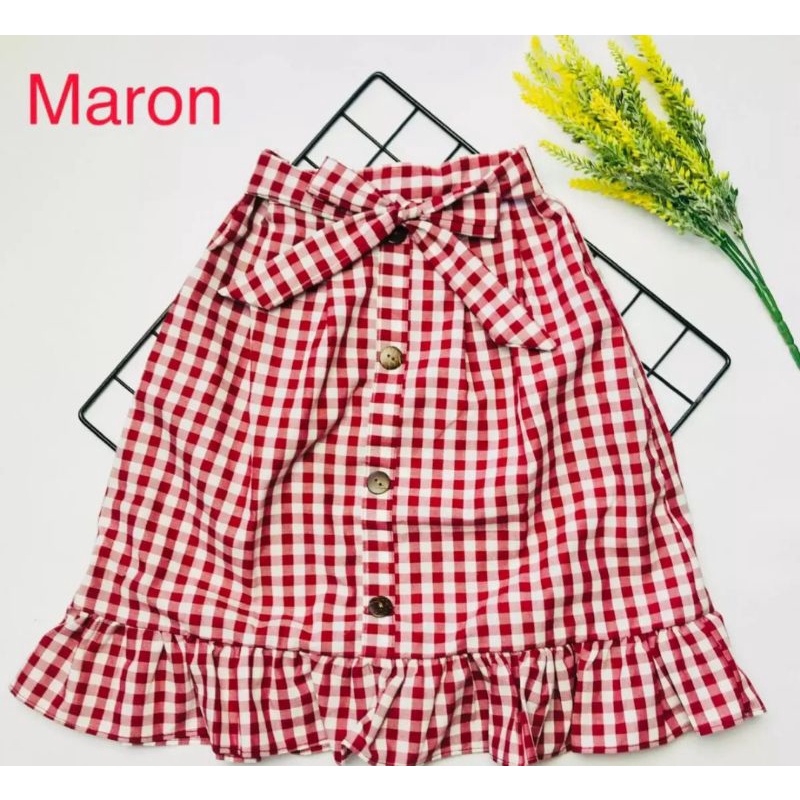 Rok kotak/Rok untuk anak usia 3-20tahun/Rok kotak kancing depan/Roknpanjang motip kotak terbaru
