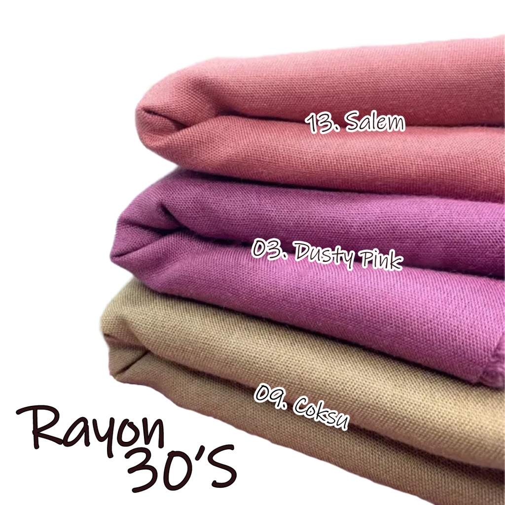 [KAHAPTEX] Bahan Kain Rayon 30's Polos Premium Quality - Roll