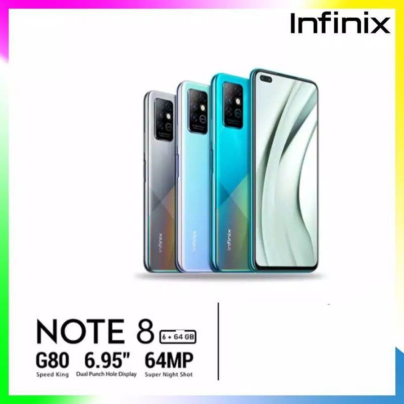 HP INFINIX NOTE 8 RAM 6+64GB GARANSI RESMI DENGAN LAYAR BESAR COCOK BUAT GAME