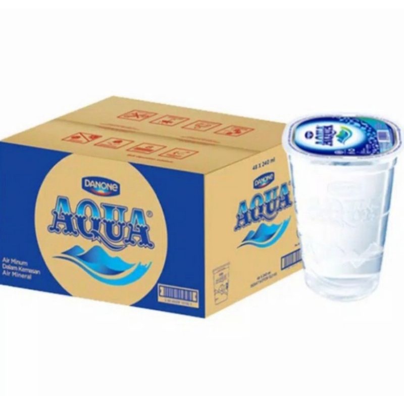 

Air mineral AQUA gelas 220ml - 1 dus isi 48 cup