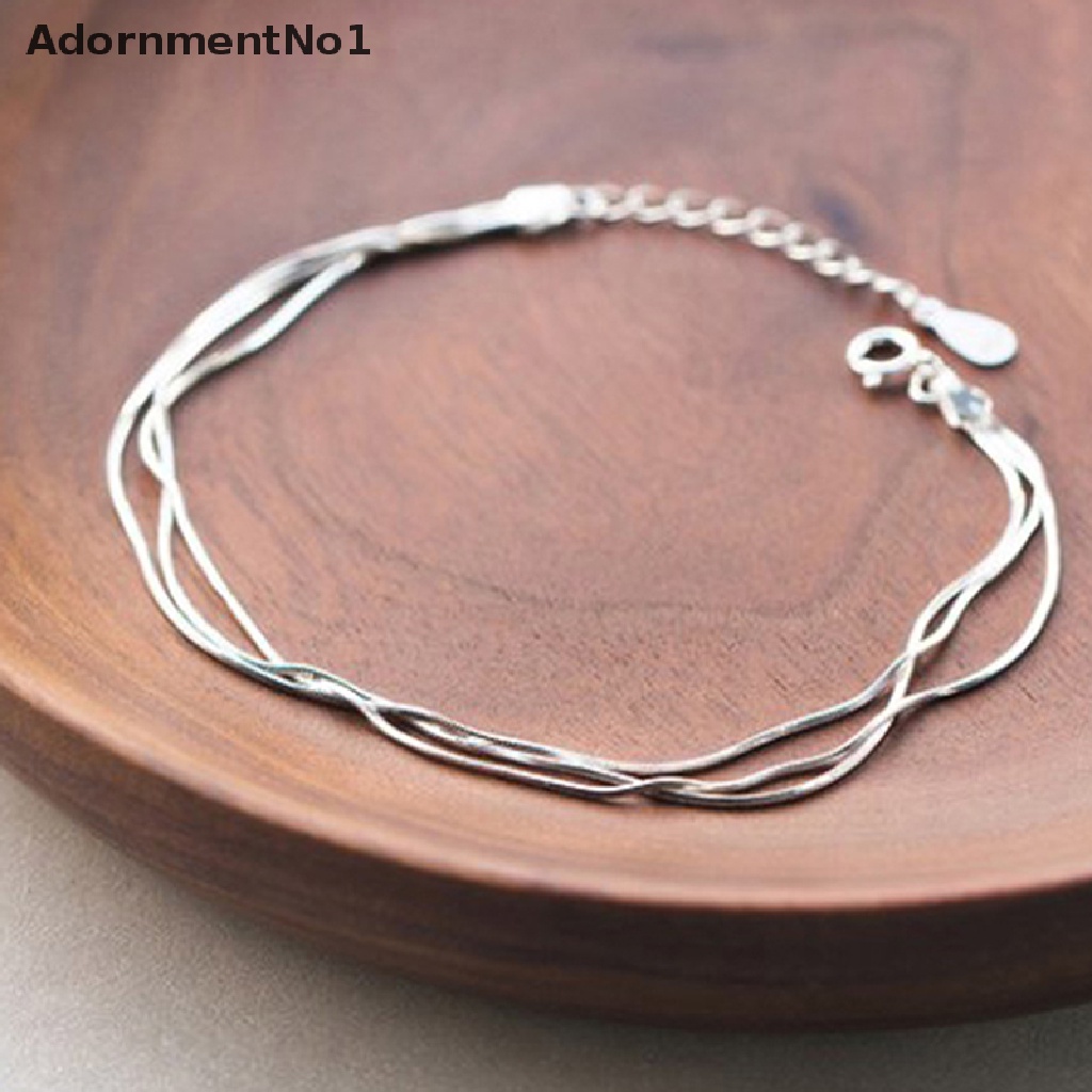 (AdornmentNo1) Gelang Tangan Sterling Silver 925 Gaya Korea Untuk Perhiasan Wanita