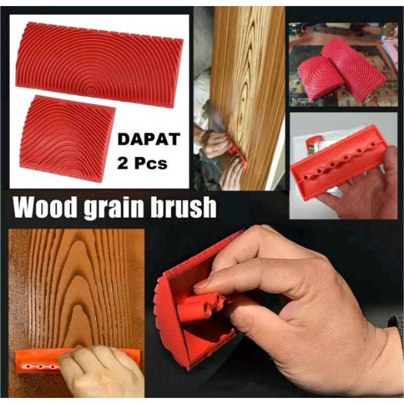 Kuas Cat Motif Kayu Wood Graining Tool Paint Brush Roll Karet Dinding
