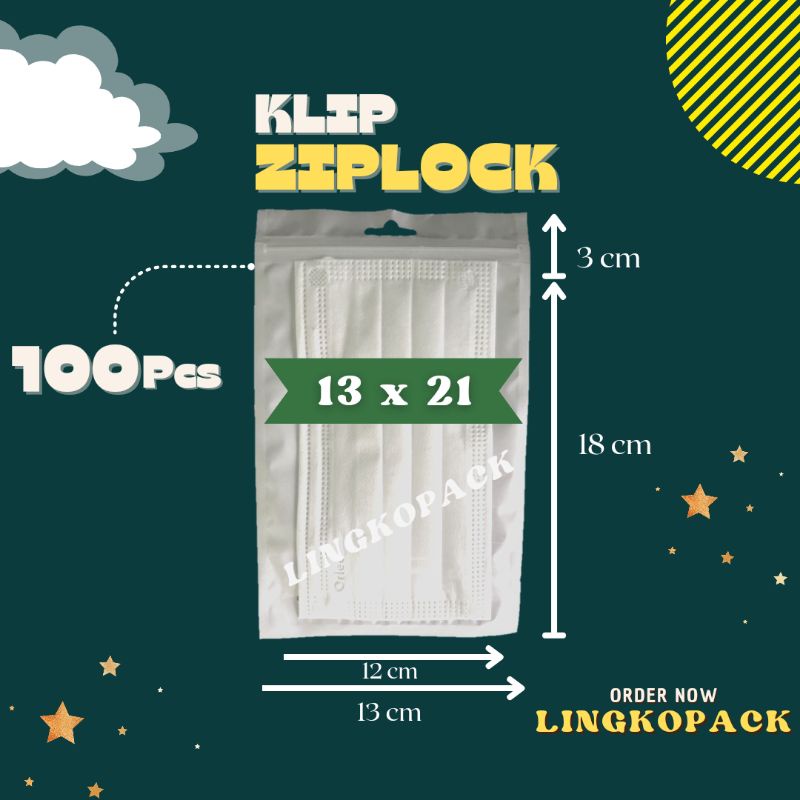 (13x21) PLASTIK ZIPLOCK PLASTIK KLIP PLASTIK KEMASAN ZIPLOCK PLASTIK KLIP AKSESORIS MASKER ORGANIK