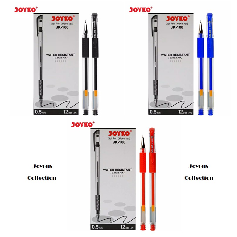 

Pulpen Gel / Bolpoin Gel Joyko Water Resistant JK-100 - 0.5 mm