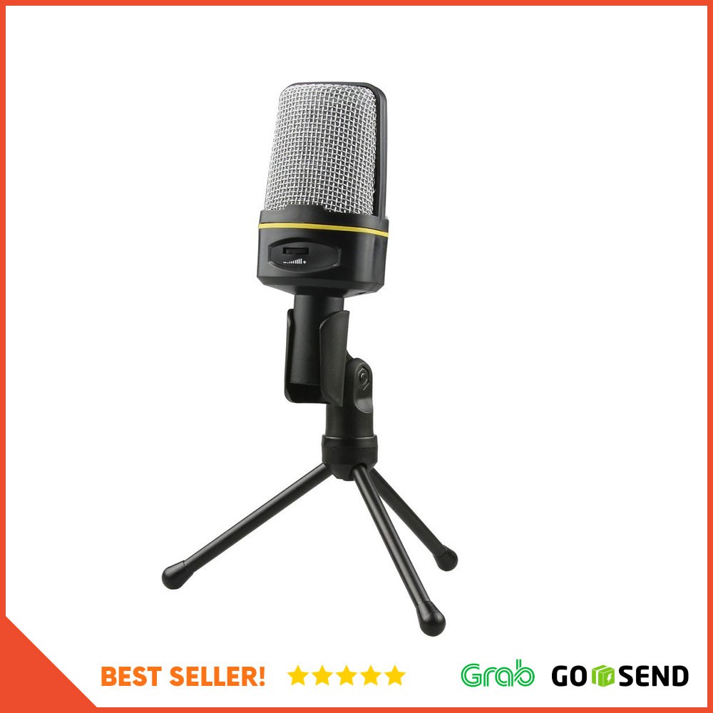 Mikrofon Smooth 3.5mm dengan Stand - Black
