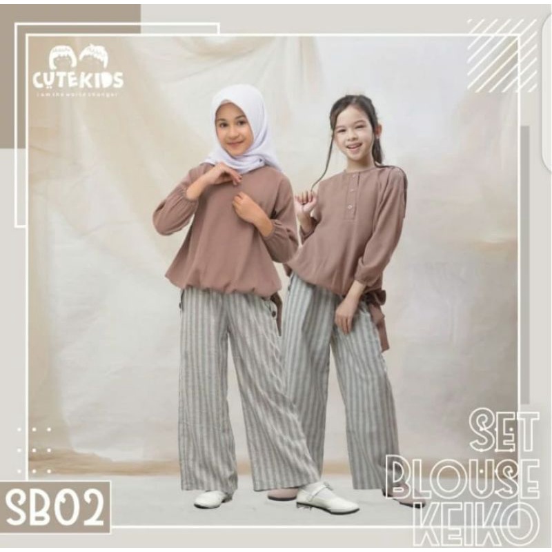 Nhitnout Pakaian Set Anak Muslim Set Blouse Keiko Bahan Wollycrepe Premium