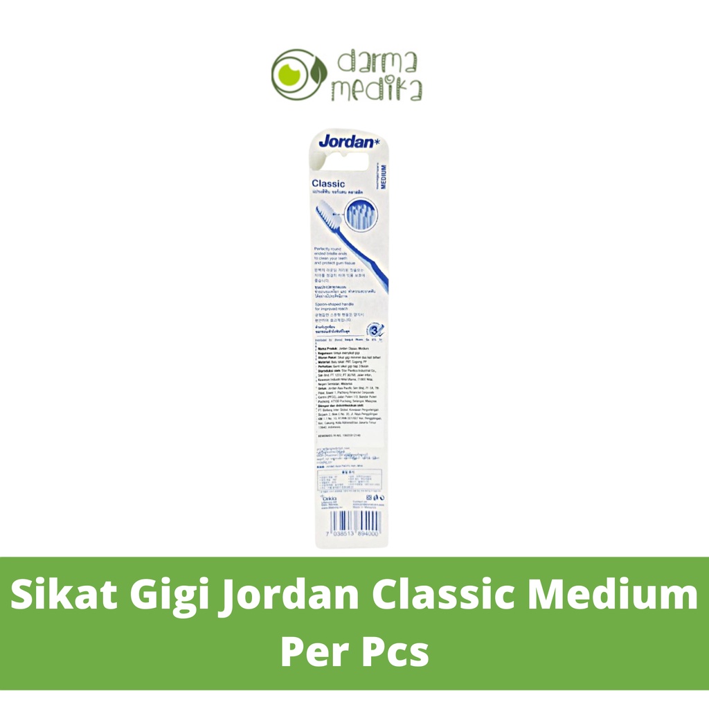 Sikat Gigi Jordan Classic MEDIUM Satuan