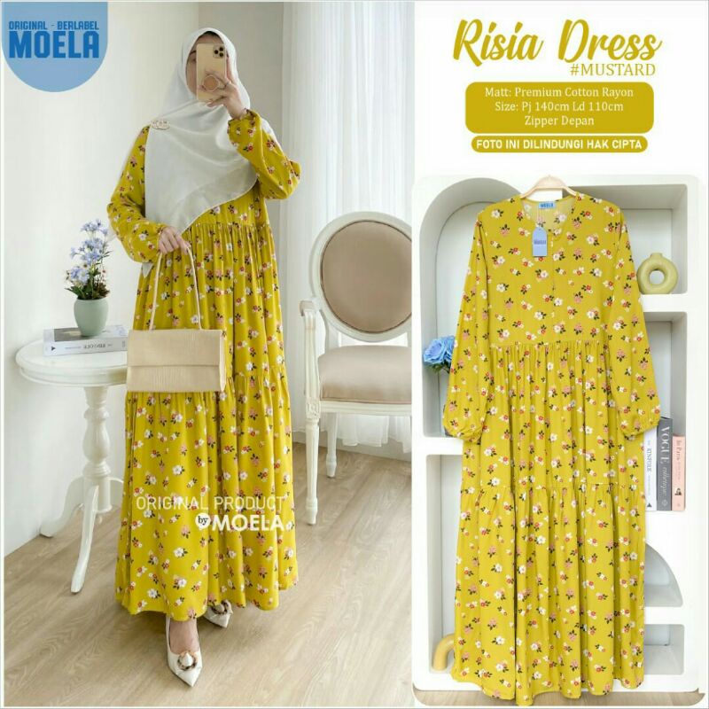 RISIA,KINES,SINA ,SADA,REIS,GLADY,BIUSA,SYENA Midi Dress Ori by Moela❤]r