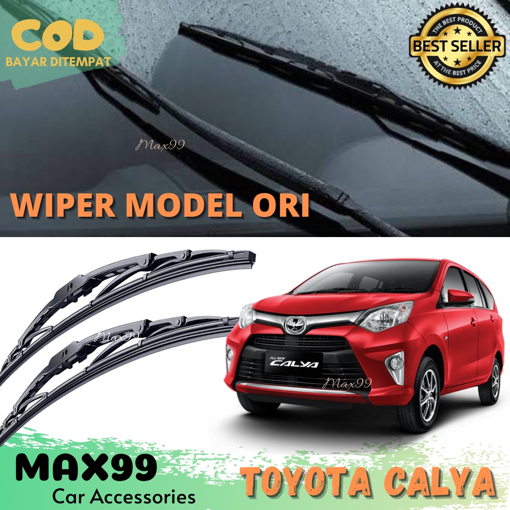 WIPER MOBIL CALYA  GAGANG BESI STAINLESS STEEL 2 PCS WIPER MODEL ORI - MAX99