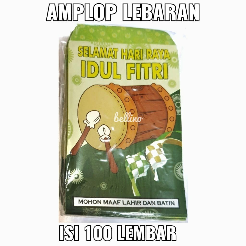 Isi 100pcs Grosir Amplop Uang Lebaran Angpau Idul fitri Ampau Anak Karakter HariRaya Ukuran Sedang M