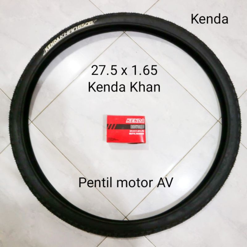 PAKET BAN SEPEDA 27.5 X 1.65 KENDA PLUS BAN DALAM PENTIL MOTOR AV UNTUK SEPEDA 27.5 INCH