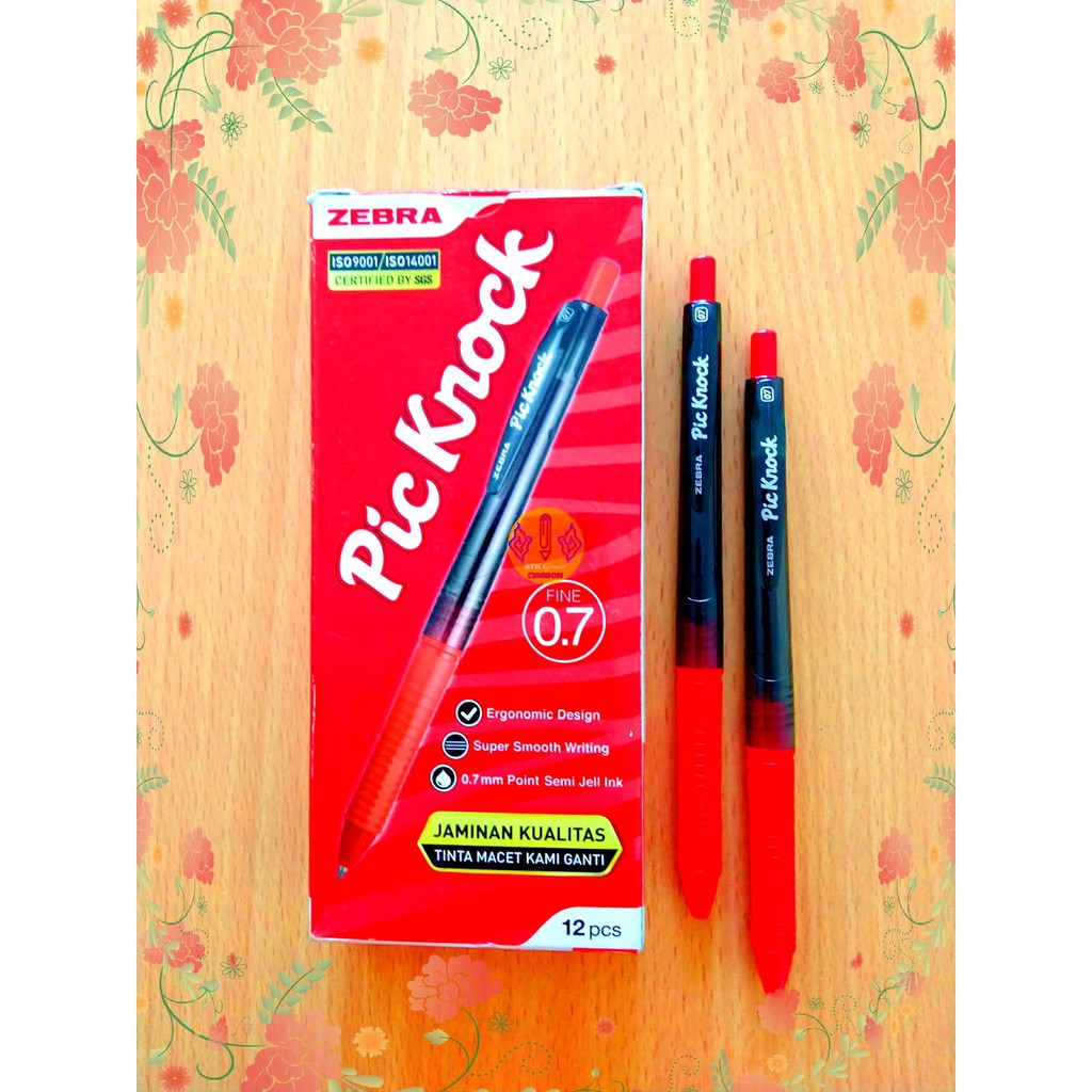 

Pulpen Gel Cetrek Zebra Pic Knock S.Gel Retrack Fine Merah 0,7 mm