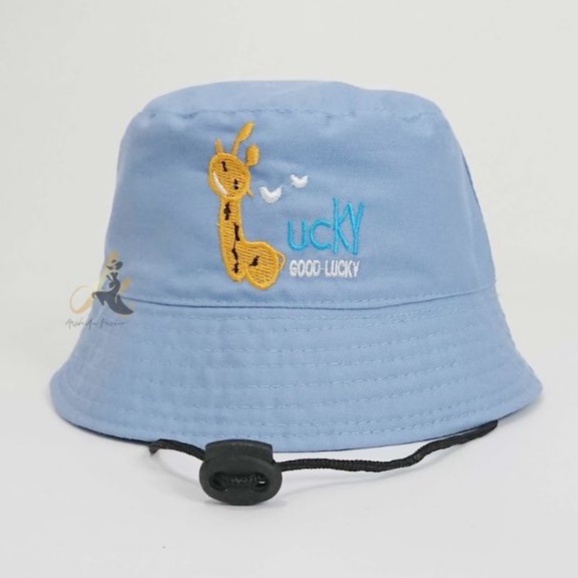Topi Bucket Anak Bayi Laki laki Perempuan Good Lucky Giraffe Jerapah 1 2 3 4 5 6 7 8 9 Tahun Premium Hight quality