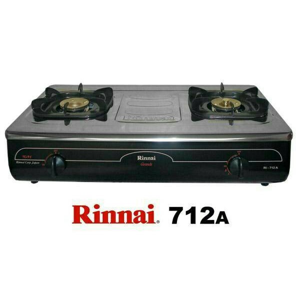 Kompor Gas 2 tungku Rinnai RI 712A - 712 A - RI712A Stainless SNI Ada Api Lilin