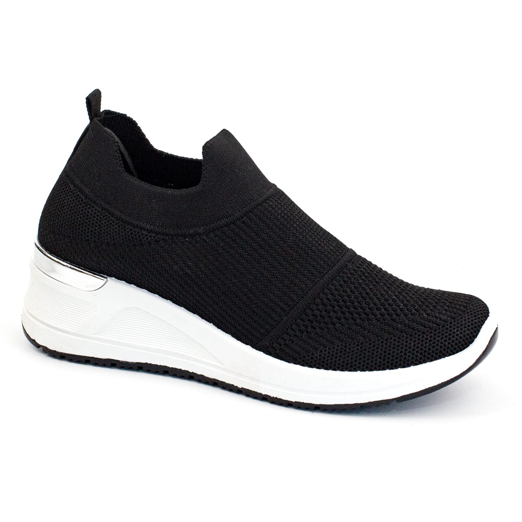 Sepatu Slip On Wanita Sport Tinggi Tanpa Tali Shoes Canvas Cewek Sepatu Model Hak Tinggi TG8832