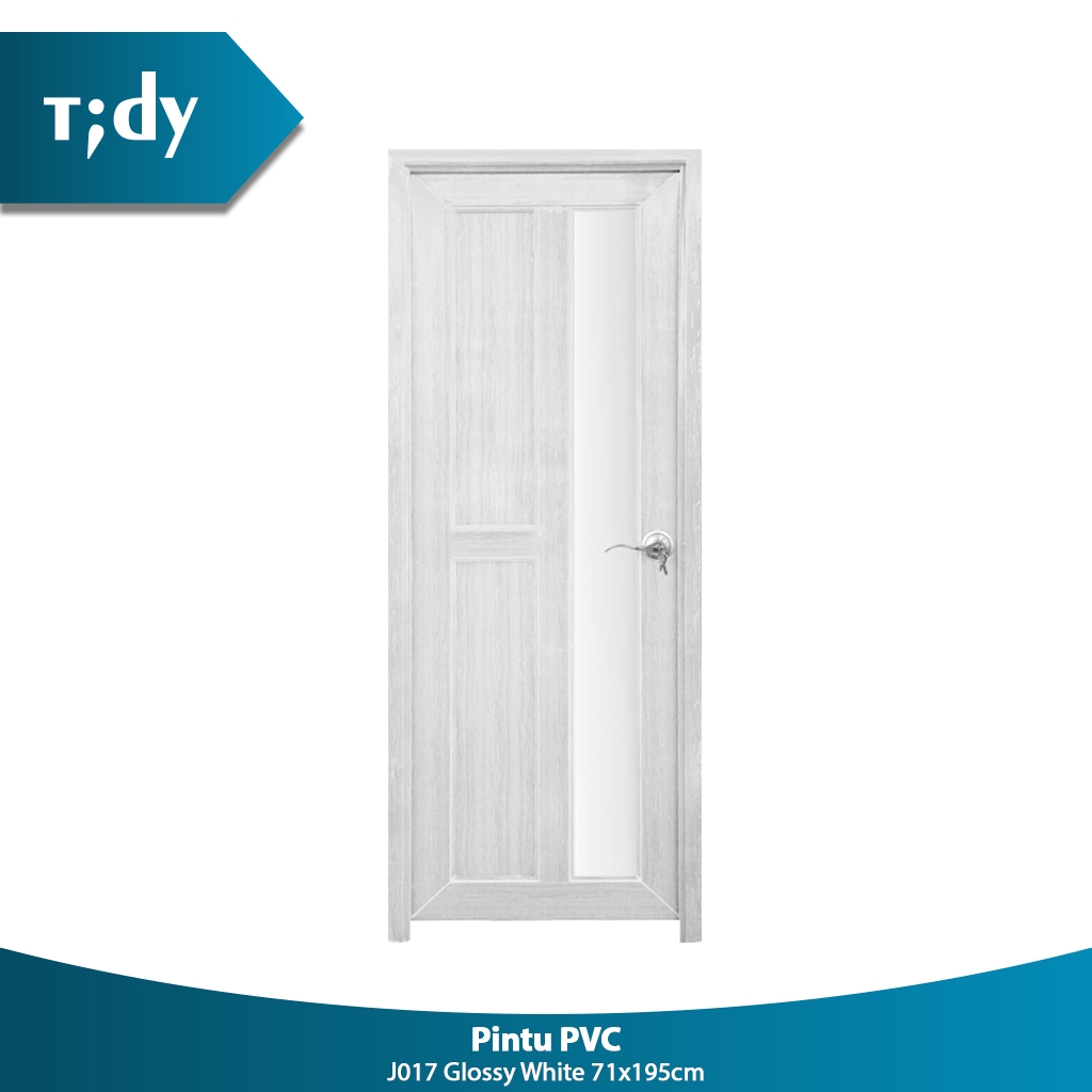  Pintu  PVC Putih Tidy  J017 Glossy White Frosted Bukaan Kiri 