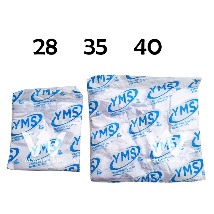 Kresek YMS & GEMILANG 40 Jumbo plastik laundry kuat tebal bening polos natural 40x65 @pack